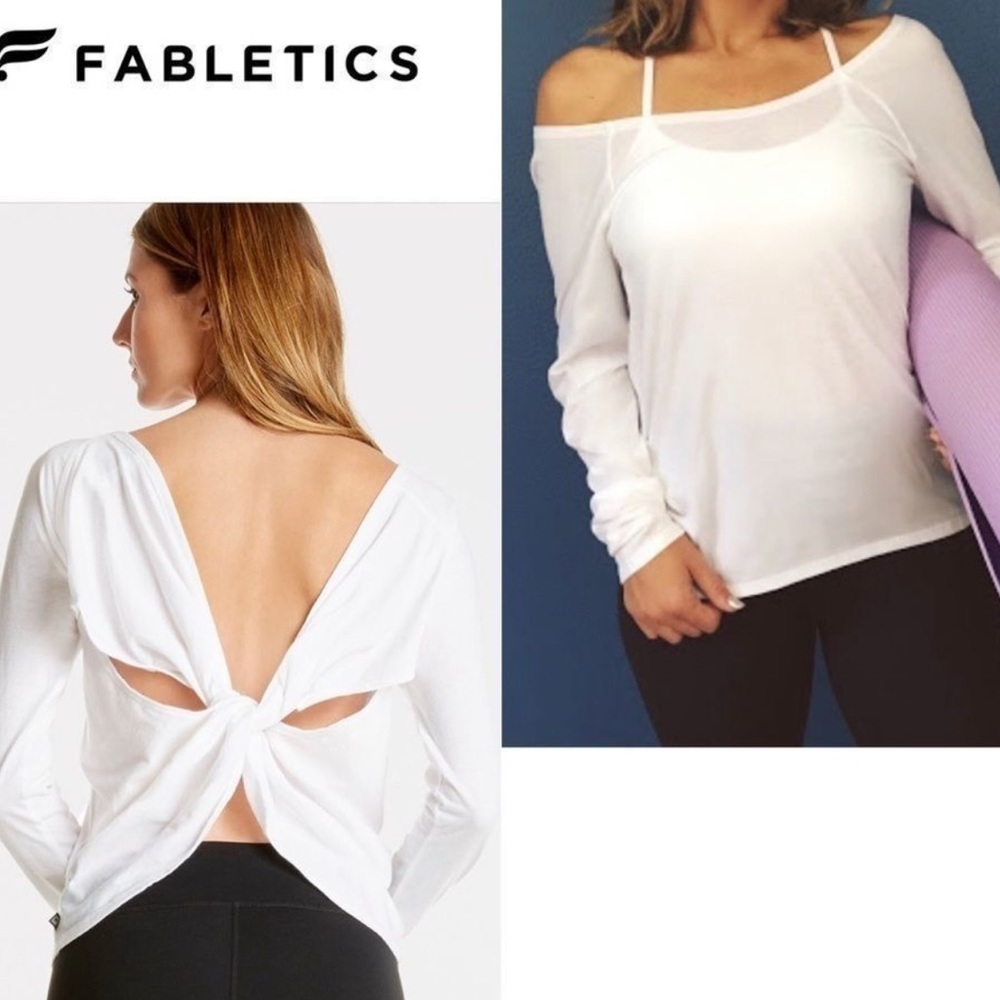 Fabletics White Switchback Sheer Lightweight Athl… - image 1
